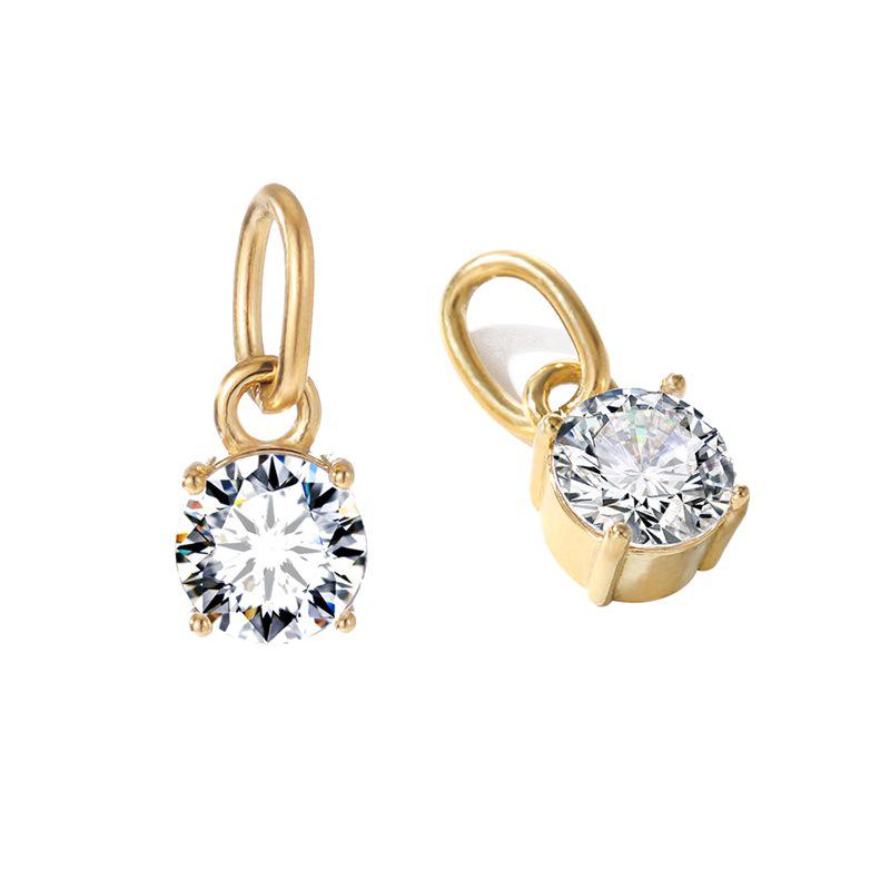 eManco DIY Jewelry Accessories: Stainless Steel Round Cubic Zirconia Pendant Necklace