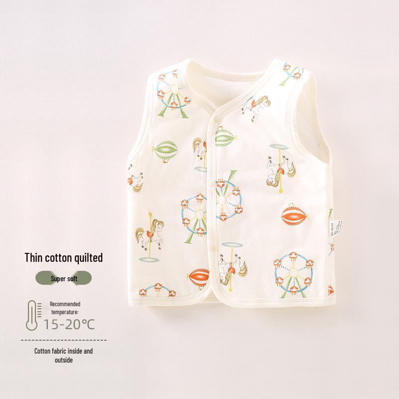 Unisex Baby Cotton-Padded Sleeveless Warm Vest for Autumn & Winter