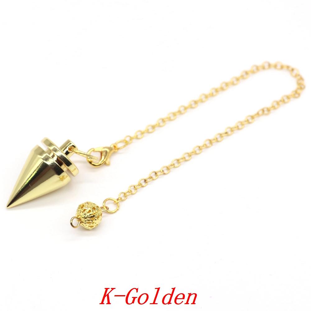 Metal Pendulum For Dowsing Divination Pendulos Spiral Cone Gold Color Copper Radiesthesia Pendulums Healing Pendule