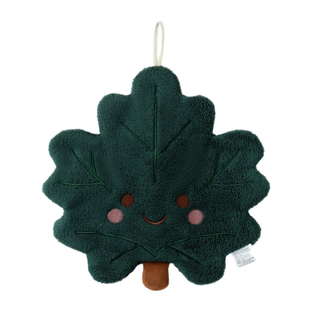 Leaves Hand Towel Absorbent Cleaning Rag Cute Hanging Towel  for Bathroom Restaurant Kitchen