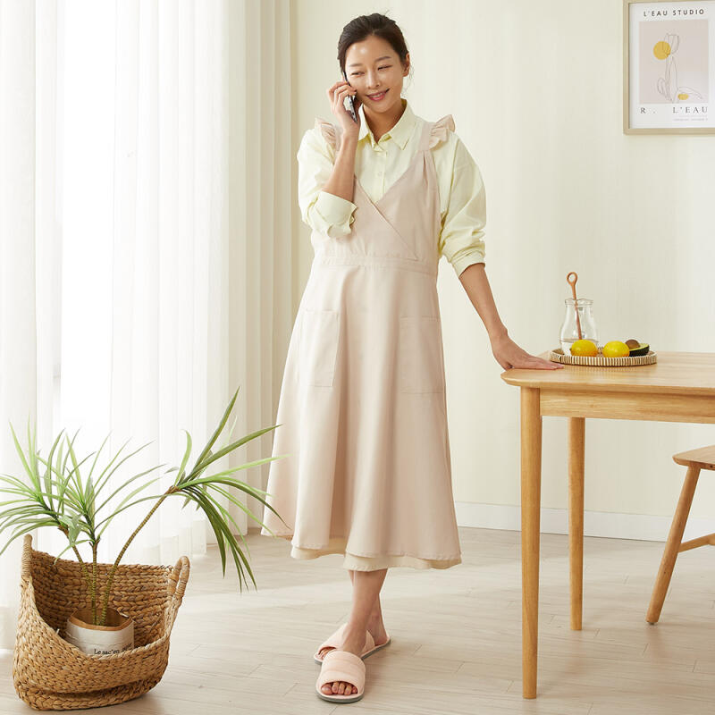 Luna Queen 100% Cotton Long Waterproof Apron Navy Navy