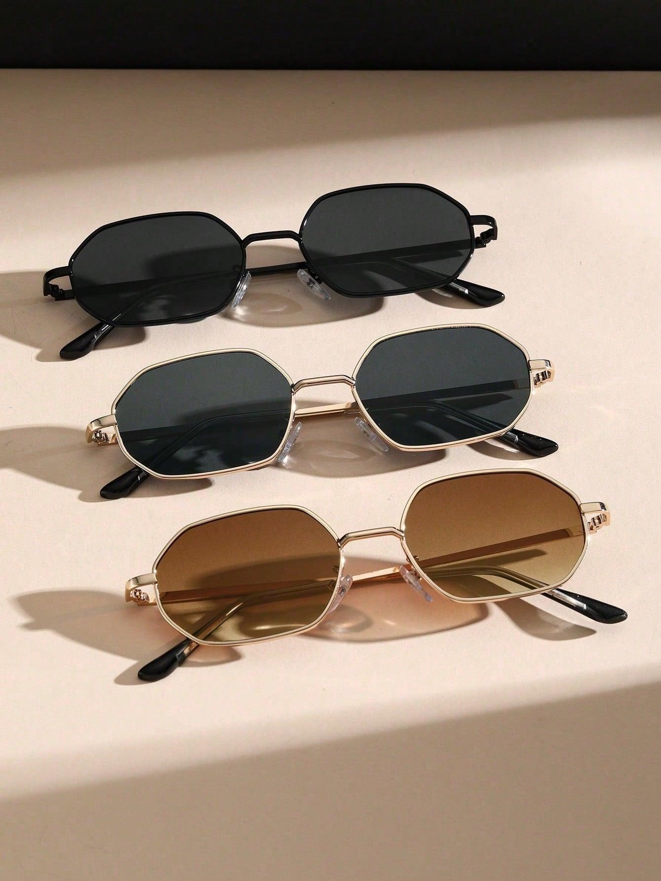 

2/3 шт. Модные геометрические овальные пластиковые солнцезащитные очки для женщин и мужчин, повседневные солнцезащитные очки, аксессуары для очков.