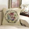 Embroidered Flowers Jacquard Cushion Cover 48x48CM Light Luxury Home Bed Headrest Pillowcase Car Office Sofa Seat Decor