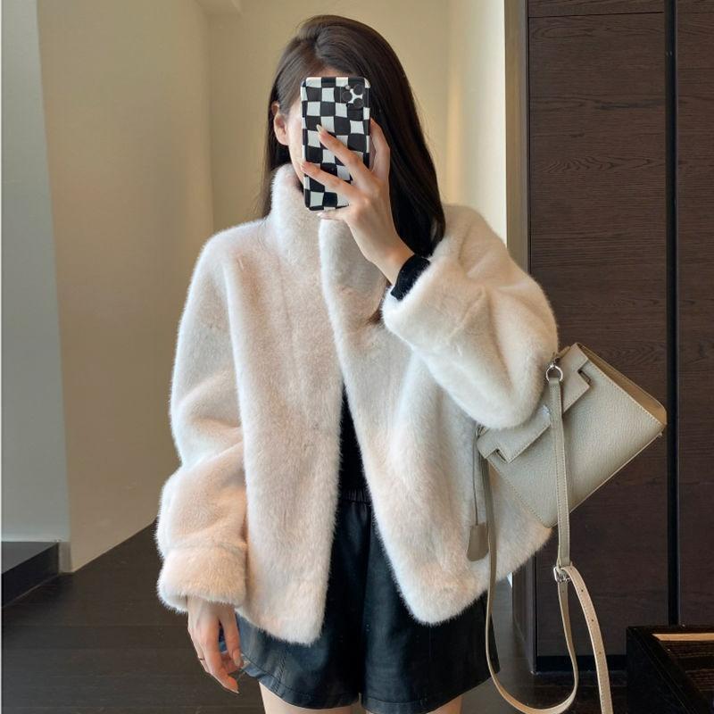 Mink Fleece Fur One-piece Stand-up Collar Fur Coat Female Young Mink Short Winter Fur