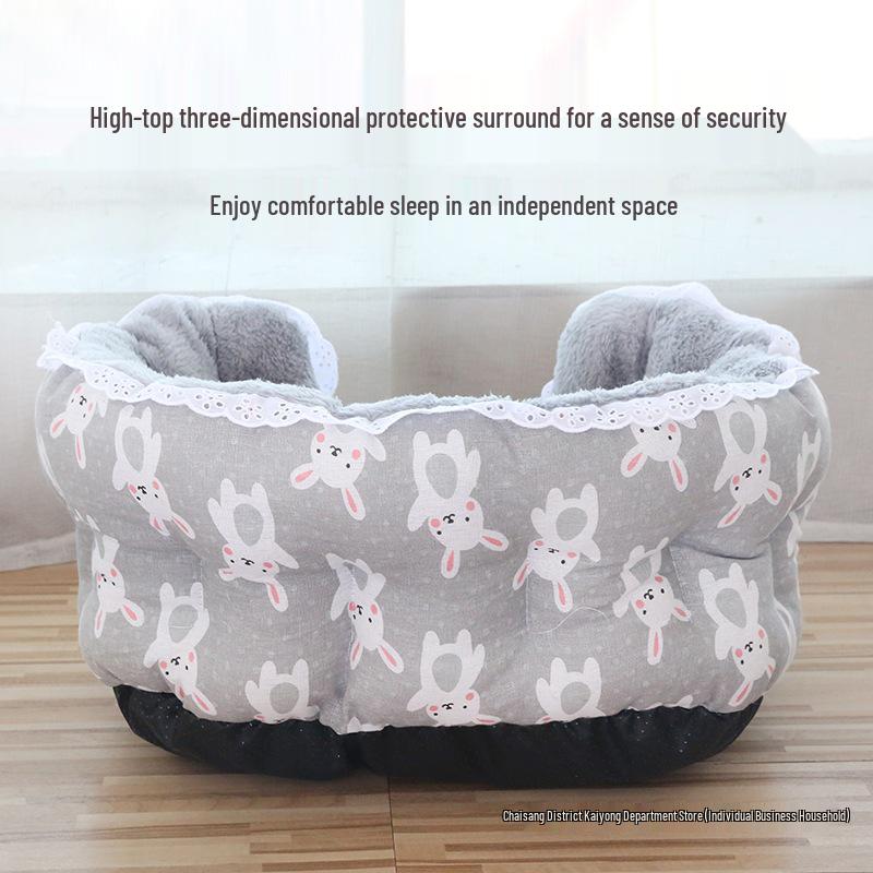 Extra Großes Winddichtes Haustiernestbett - Warmes Erhöhtes Haus für Hunde & Katzen