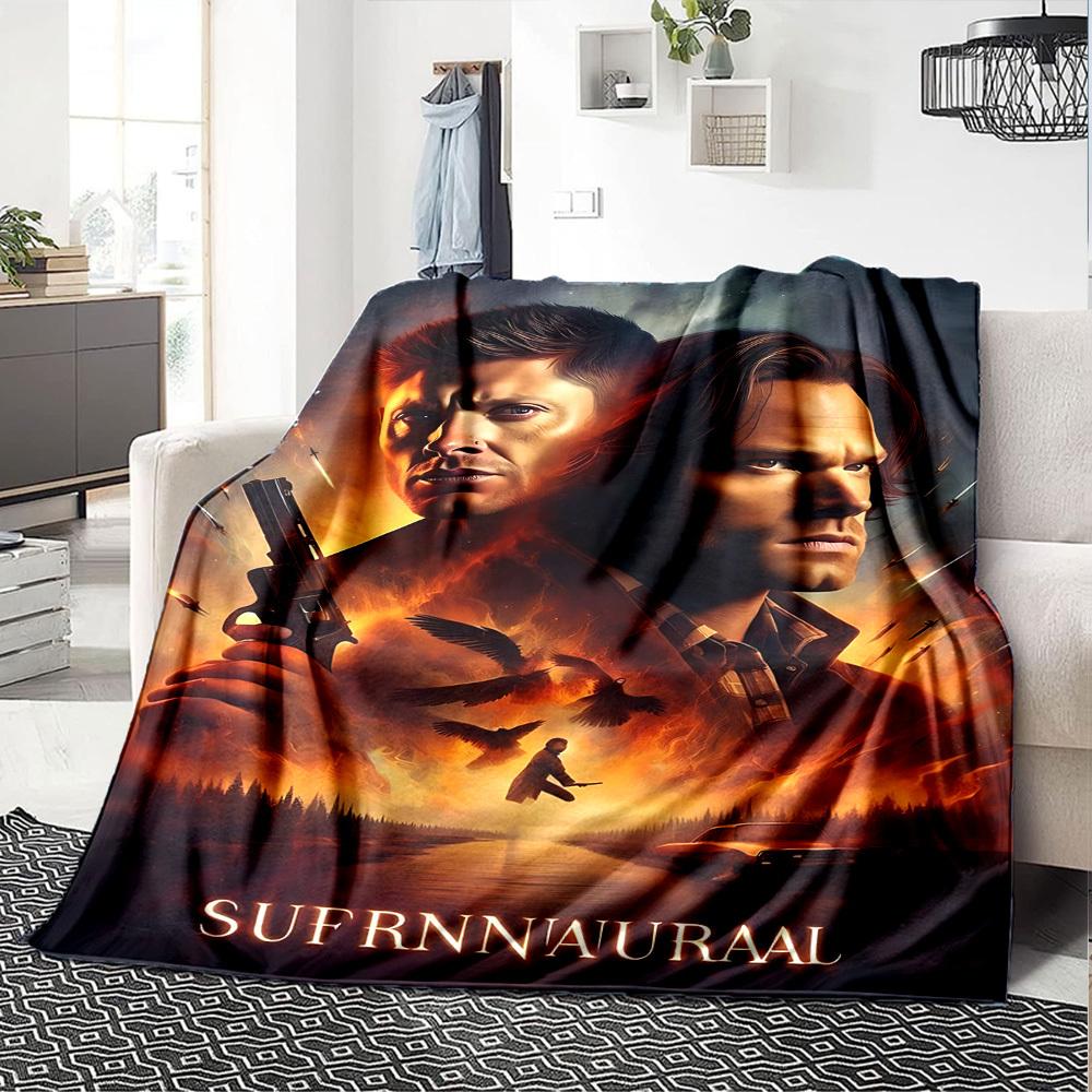 1pc Supernatural Throw Blanket Soft Flannel, Cozy All Season Polyester Perfect for Home, Office