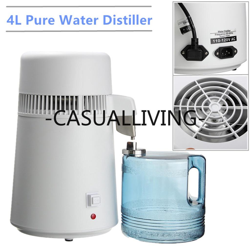 750W 4L Pure Water Distiller Water Purifier Container 4L Stainless Steel Water Filter Device Household Distilled Water