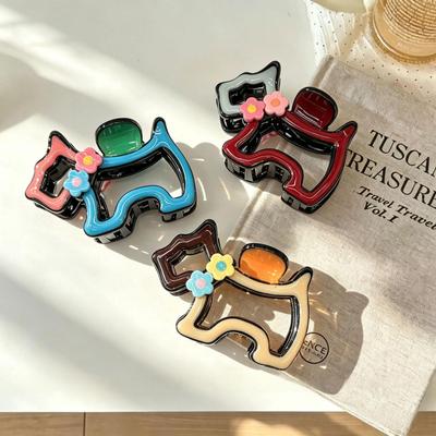 Acrylic 9cm Cute Puppy Girl Hair Clip - Summer Cool Bun Shark Clip Accessory