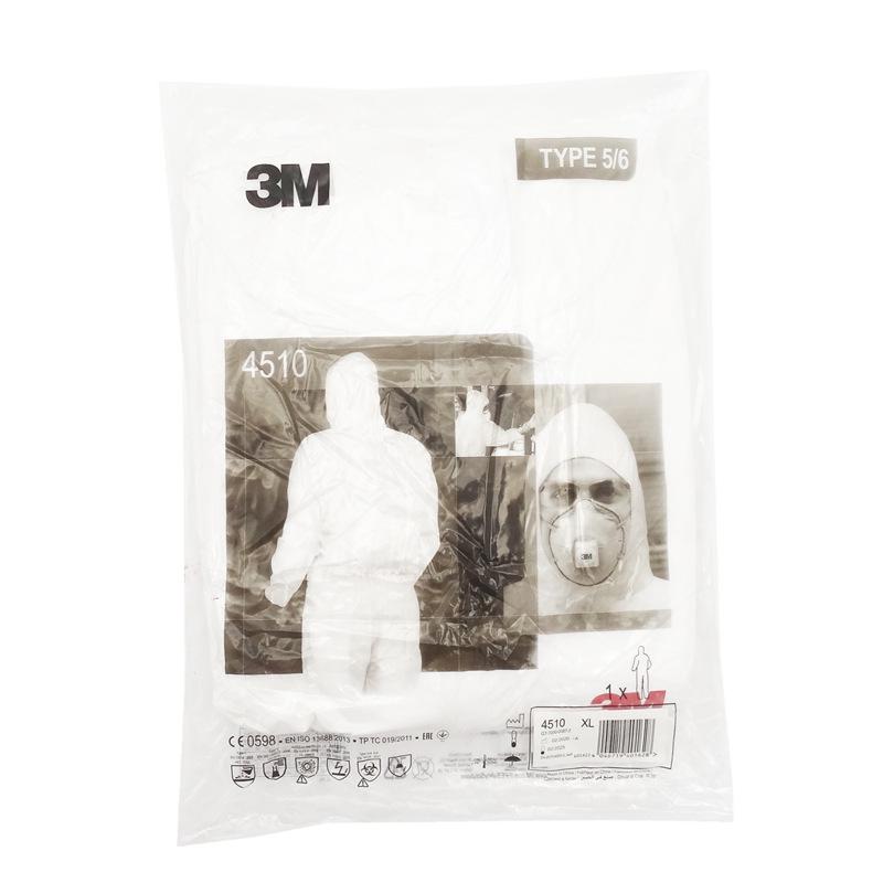 3M 4510 Schutzanzug mit Kapuze für chemische Experimente, Spritzlackierung und Staubschutz