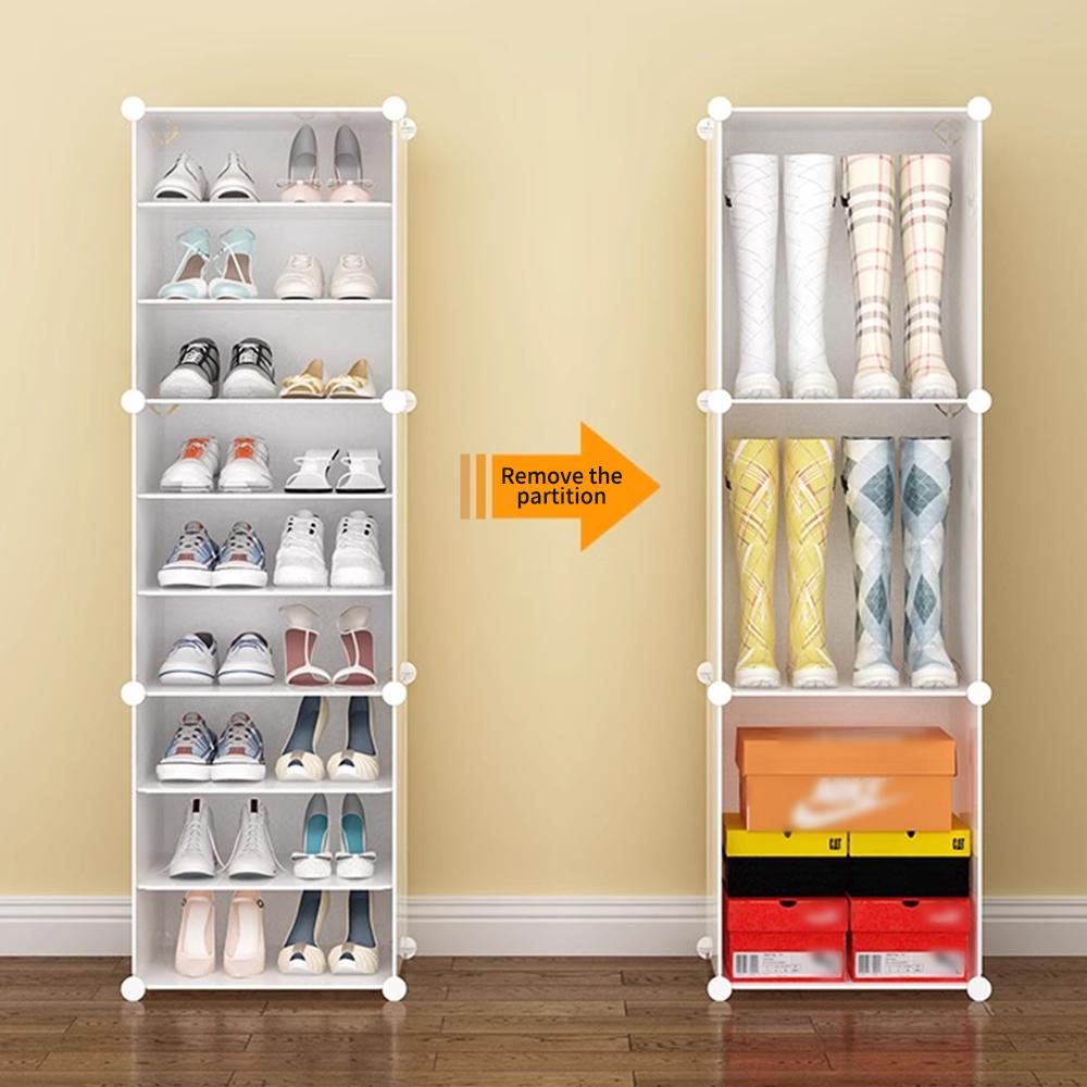 DIY Assembly Shoe Rack, Plastic Shoe Cabinet, Storage Artifact, Dust-Proof, Large Capacity, Space Saving