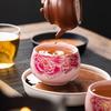 Pink Ru Kiln Changes Color When Heated, Peony Master Cup, Teacup, Personal Special For Women, Chinese High-End Exquisite Tea Cup
