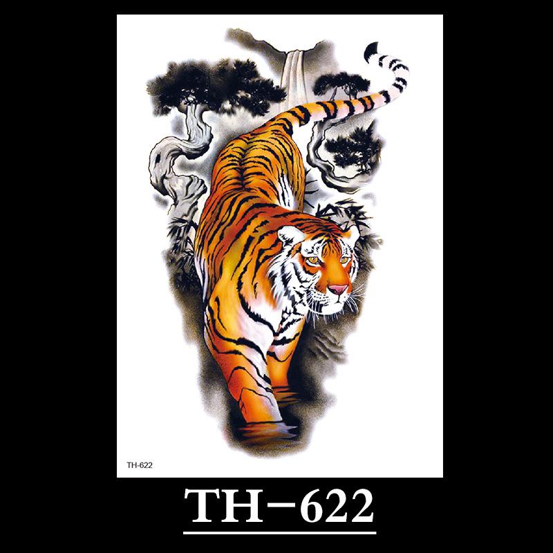 Animal Tattoo Sticker, Liger Tattoo Sticker, Half Arm Waterproof Tattoo Sticker, Large Picture Temporary Sticker Tattoo