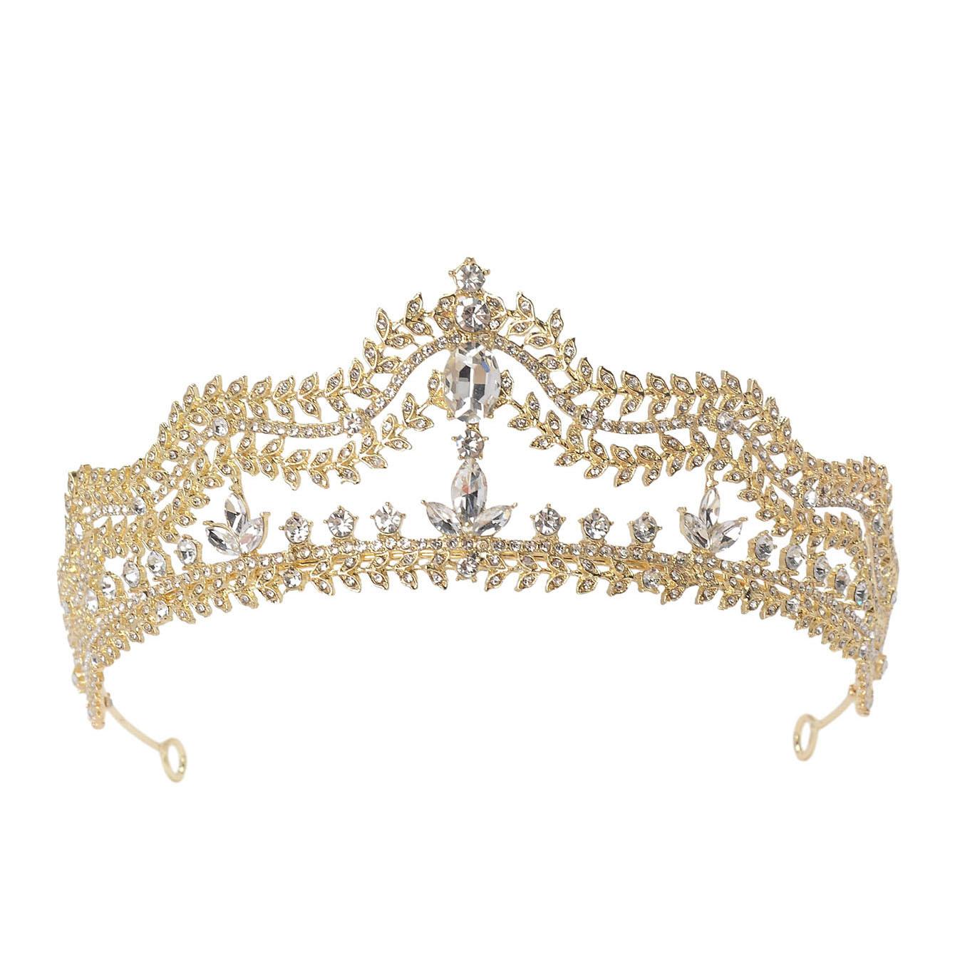 

Французская модная стеклянная корона из сплава со стразами, подходящая для женских свадебных банкетных головных уборов с высококачественным ощущением