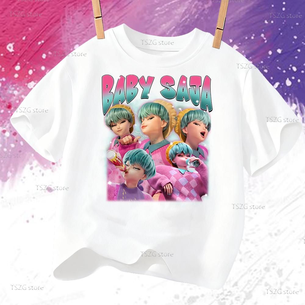 

Summer Anime KPop Demon Hunters Saja Boys Print Children T-shirt Tops Fashion Kids Clothes Short Sleeve Fans Gift Tshirt 100