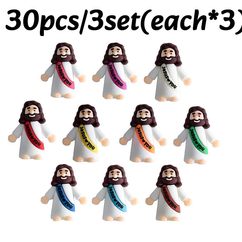 10-30PC Mini Jesus Statue Set Decor Cartoon Jesus Toys Festive Party Scene Decor Room Tabletop Figurines Christmas Easter Gift
