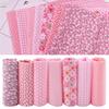 7Pcs Cotton 7 Styles Pink Floral Precut Cotton Squares  Dorm Decorative Bedding Making