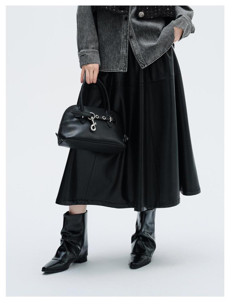 Women's Spring A-line Elastic Waist Casual Half Skirt - Slimming, Versatile, and Flaw-Hiding for Commute Wear