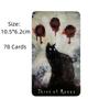 Spukhafte Katzen Tarotkarten Spiel für Anfänger Schicksal Visionen Wahrsagerei Edition Orakel Spielbrett Deck