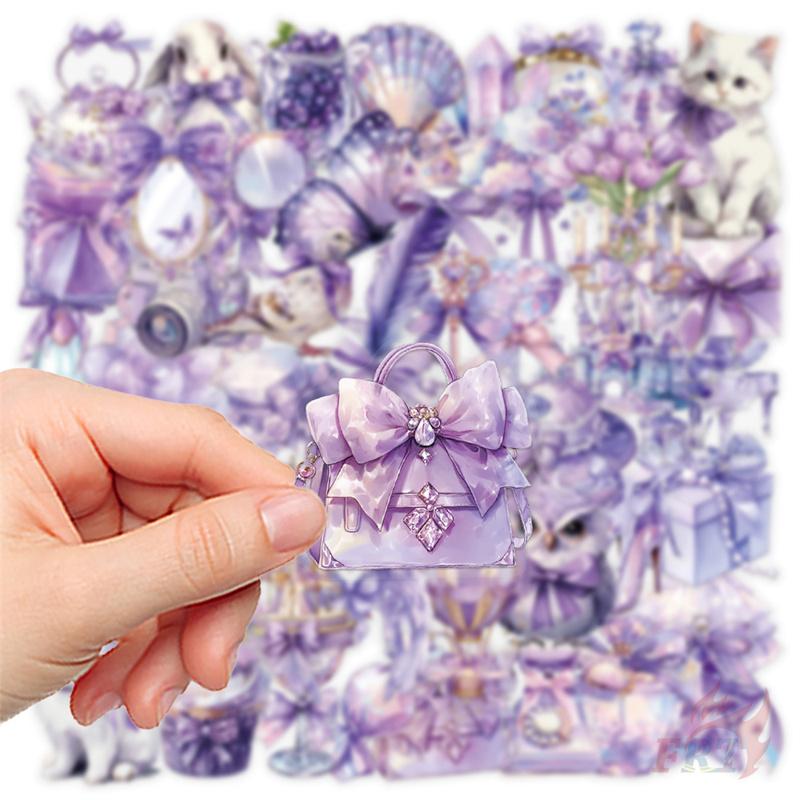 50Pcs/Set Nordic . Sparkly Purple Color Styles Art PET Stickers Waterproof DIY Fashion Doodle Decals Stickers
