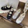 Fashion IPPEUM Ballet Sneakers Silver Women Shoes 2025 Summer Mary Janes Ballerina Flats