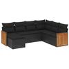 VidaXL Salon de Jardin avec Coussins 7 pcs, Canapés de Terrasse, Ensemble de Meubles de Patio, Mobilier d'Extérieur, Noir 3227882
