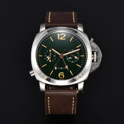 Men's Multifunctional Automatic Leather Strap Watch