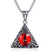 New European and American Hip Hop Trendy Hell Triangle Eyes Titanium Steel Necklace Pendant for Men and Women