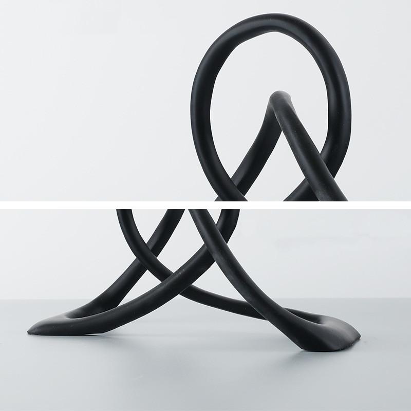 Resin Geometry Twist Knot Decorative Ornaments Black Twist Winding Sculpture Decorative Figurines Home Decoration Accessories
