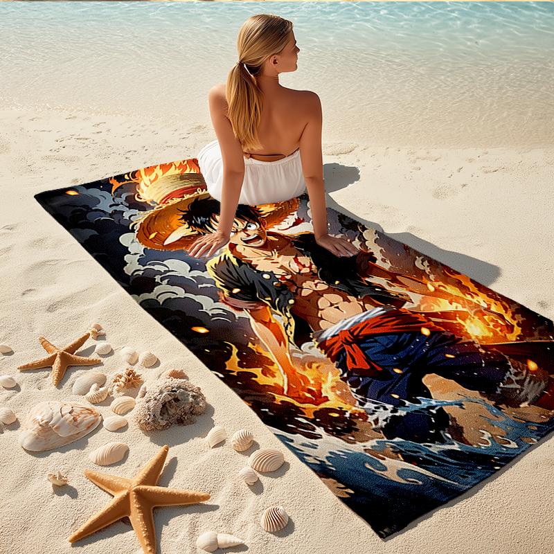 1Pc One Piece Adventure Beach Towel, Quick Dry, Multi-Use for Beach Pool Gym Yoga Home Travel, Christmas, Halloween, Xmas Gift M929271