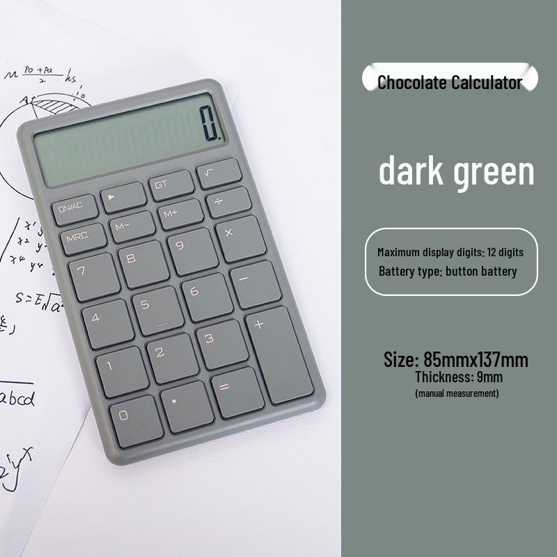 

Chocolate-Shaped Portable Fashionable Calculator for Students and Office Use темно-зелений колір