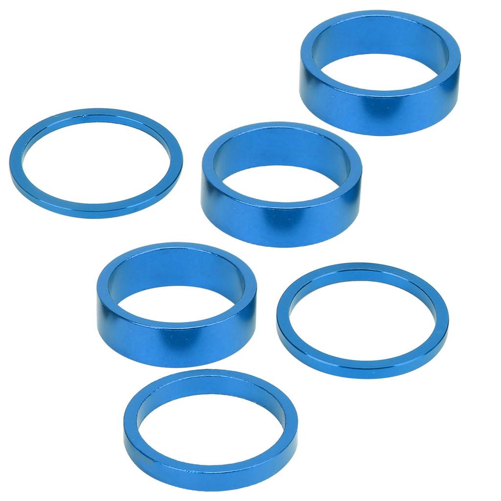 6Pcs Bicycle Headset Spacer Aluminium Alloy Bike Handlebar Stem Spacers for Mountain BikeBlue
