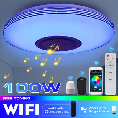 100W WiFi APP Intelligent Control Modern RGB LED Ceiling Light Home Lighting Bluetooth Music Light Bedroom Smart Ceiling Lamp