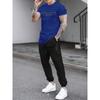 2 Piece Regular Fit Men's Jogger Pants Letter Printed Men's Short Sleeve T-Shirt Set Street Outdoor Casual Fashion Set
