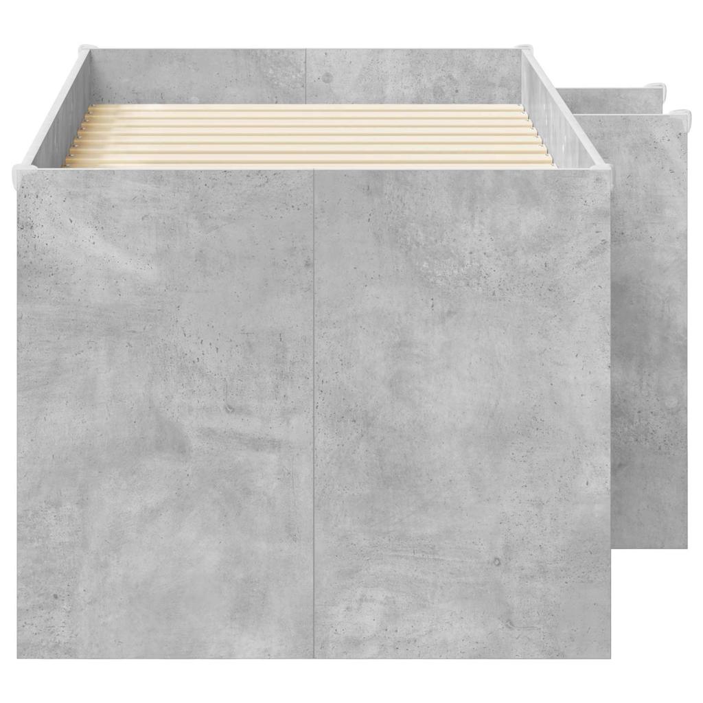 Children S Loft Bed Concrete Grey 80 X 160 Cm Wood Material