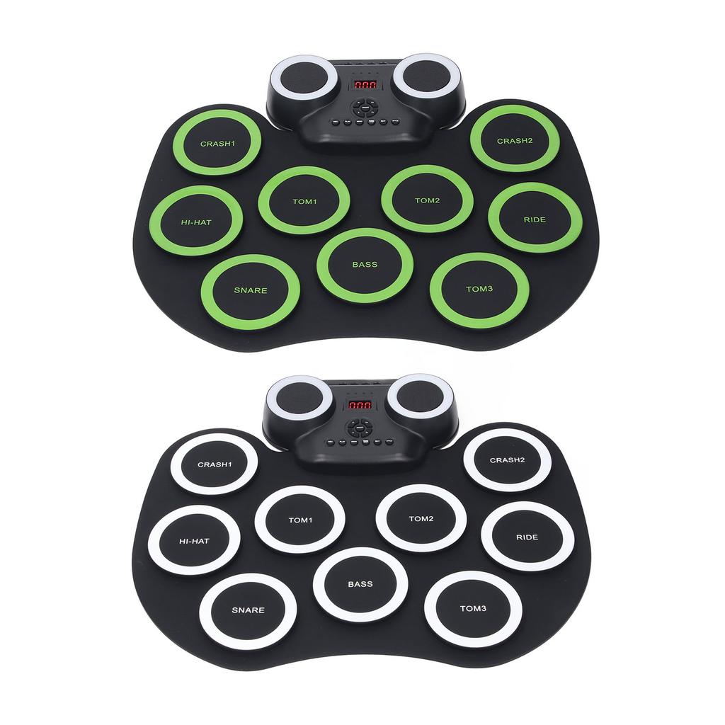 Electric Roll Up Drum Built in Speaker 9 Drum Pads Rechargeable Early Learning Roll Up Potable Drum 