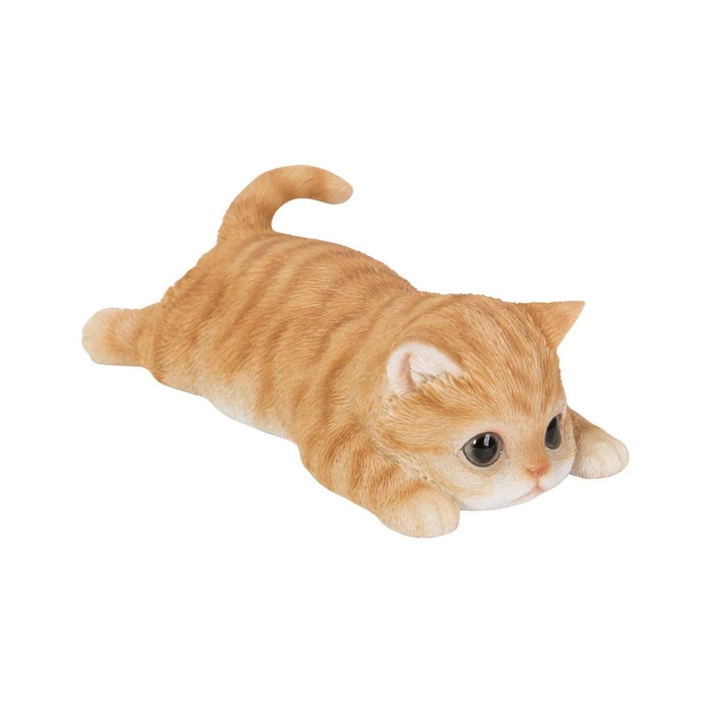 Ubia Prone Brown Tabby Cat X X Doll Garden Magnet, 11.4 6.4 4.2 Cm, Figurine, Ornament, Animal, Decor, Cat, H20299-1