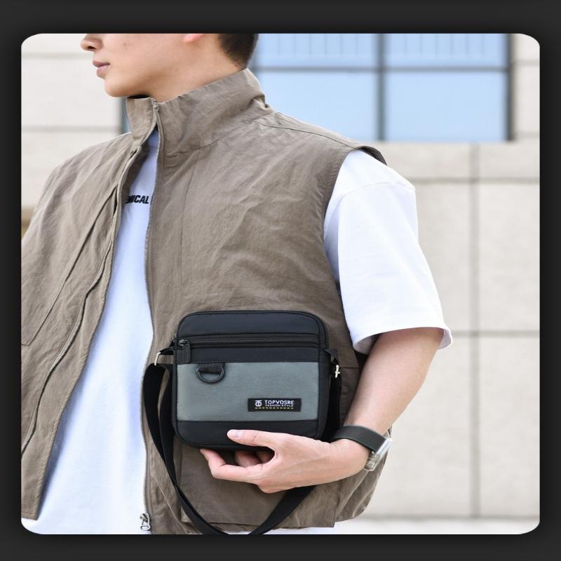 1Pc Lightweight Multi-function Mobile Phone Bag New Outdoor Commuting Portable Shoulder Bag Vertical Casual Simple Men's Messenger Bag