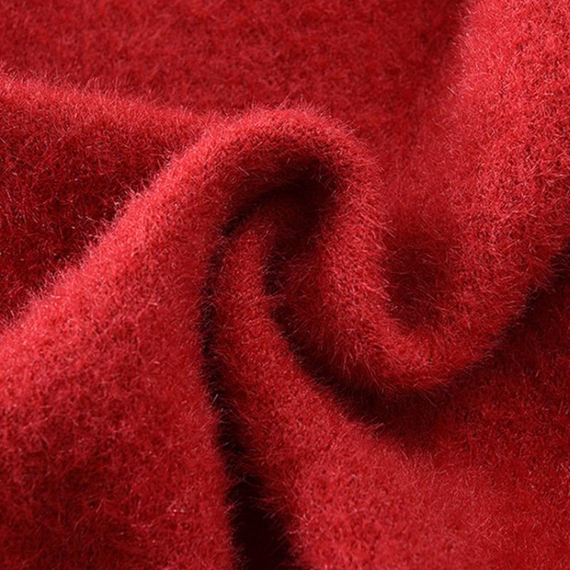 Middle-aged and old fleece mother sweater thickened women's knitted sweater integrated fleece warm backing top mother-in-law clothes