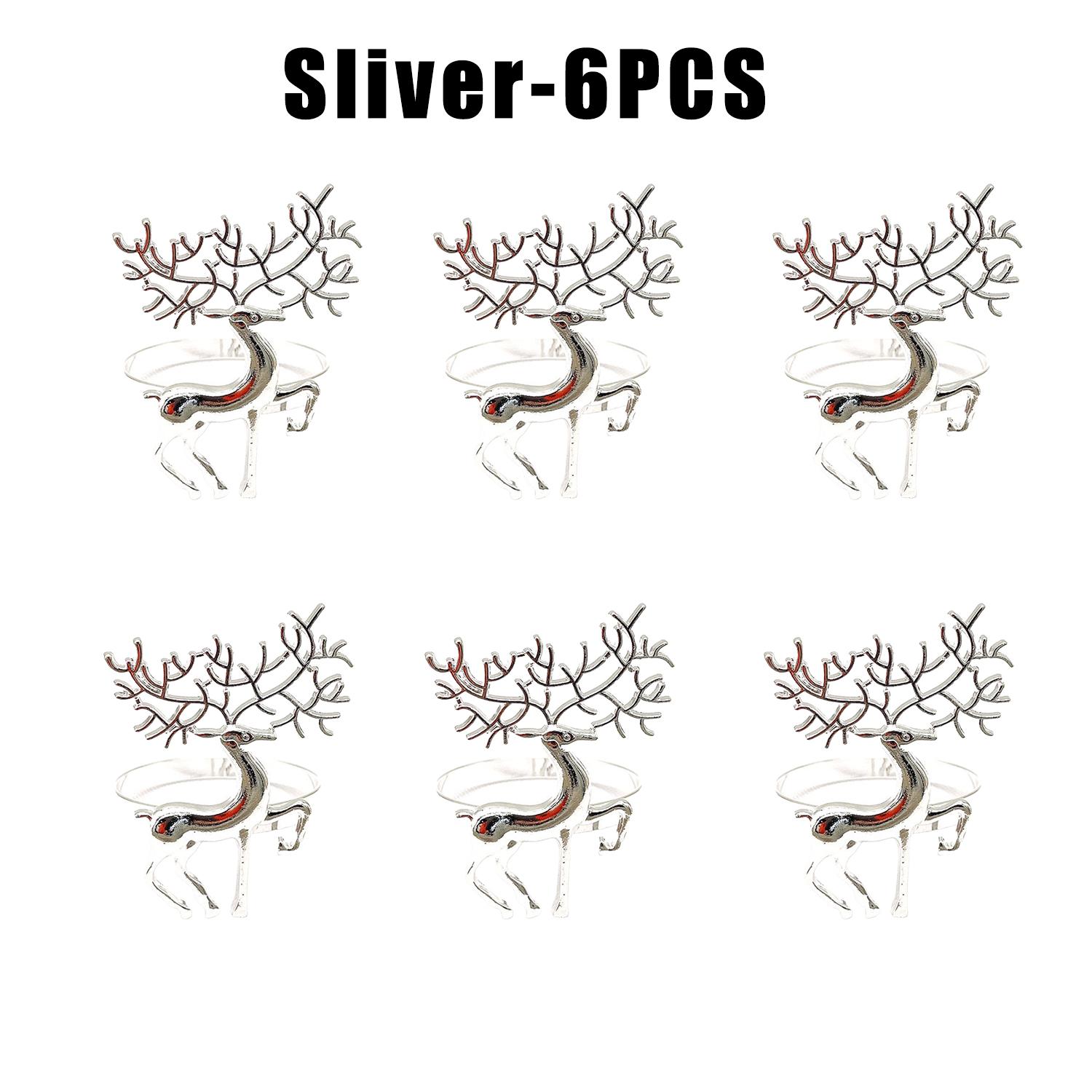 

Reindeer Napkin Rings Metallic Serviette Holders for Christmas Table Decor Elegant Dining Accessories for Holiday Parties