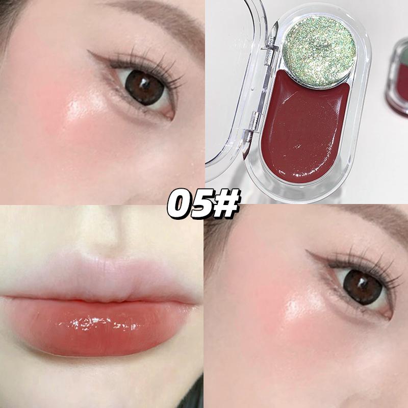 GEGE BEAR Glow-Blush Duo Stick 3.8g Cream-To-Pearl Dewy Flush & Highlighter 2-In-1 Portable Bear Case