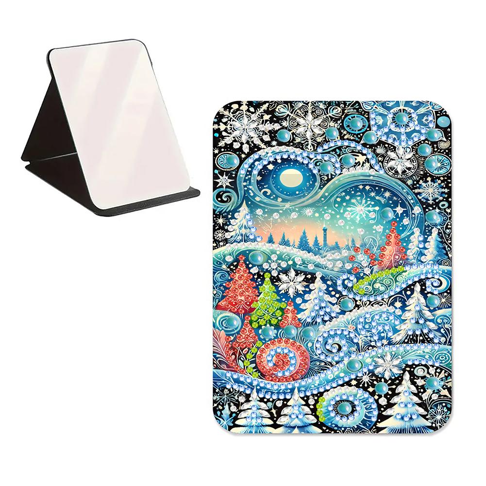 Arte com Diamantes DIY Espelho de Cristal Brilhante Forma Especial Strass Espelho de Maquiagem Espelho de Mesa para Viagem ao Ar Livre Caminhada Piquenique