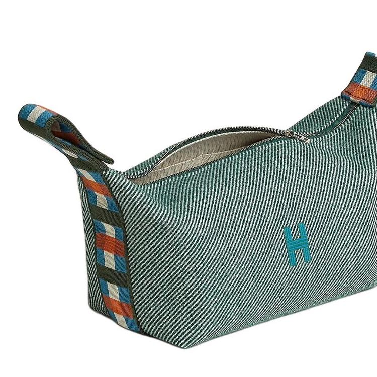 New HERMES Bride a Brac Canvas Bag Toiletry Bag Small Women's Dark Green H103802M03