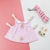 1 Set Eye-catching Rabbit Costume Fine Workmanship Fabric Cartoon Pattern Adjustable Bunny Dress for Daily