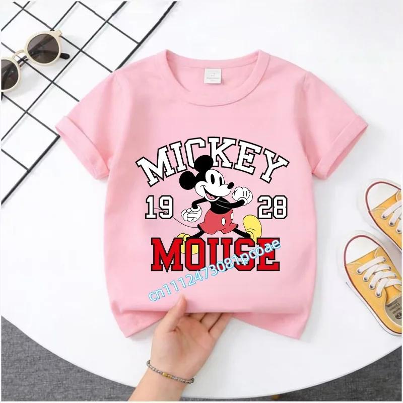 2026 Boys Girls Shortsleeved Printed Tshirt Mouse Cartoon Children 100 Cotton Soft Breathable Loose Sports Comfortable