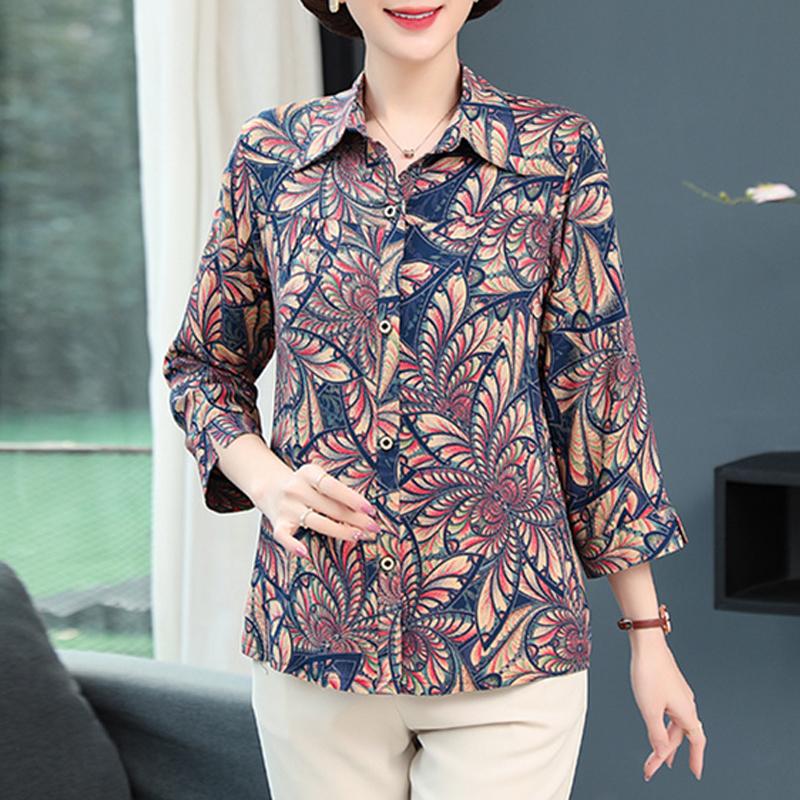 Elegant Women Tops Summer Plus Size Casual Long Sleeve Shirts