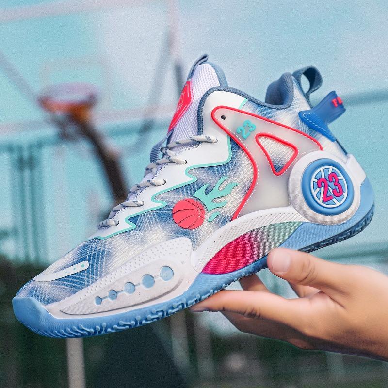 Herren High-Top Basketballschuhe Atmungsaktives Mesh Rutschfeste Stoßdämpfende Sportsneaker
