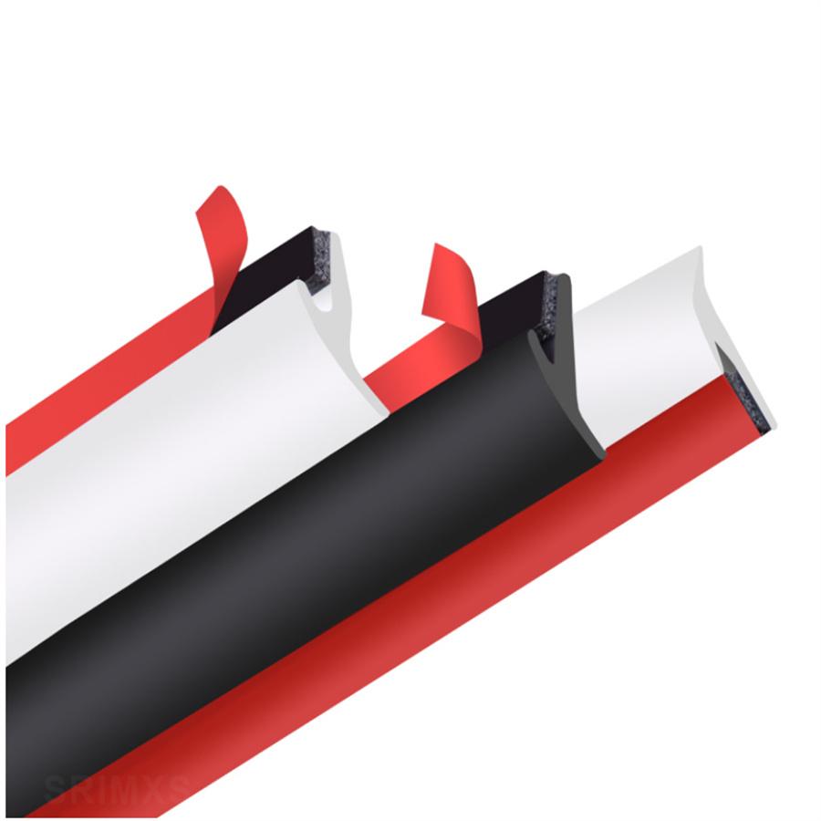 10M White Rubber Front Rear Bumper Lip Headlight Side Skirt T-Type Edge Trim