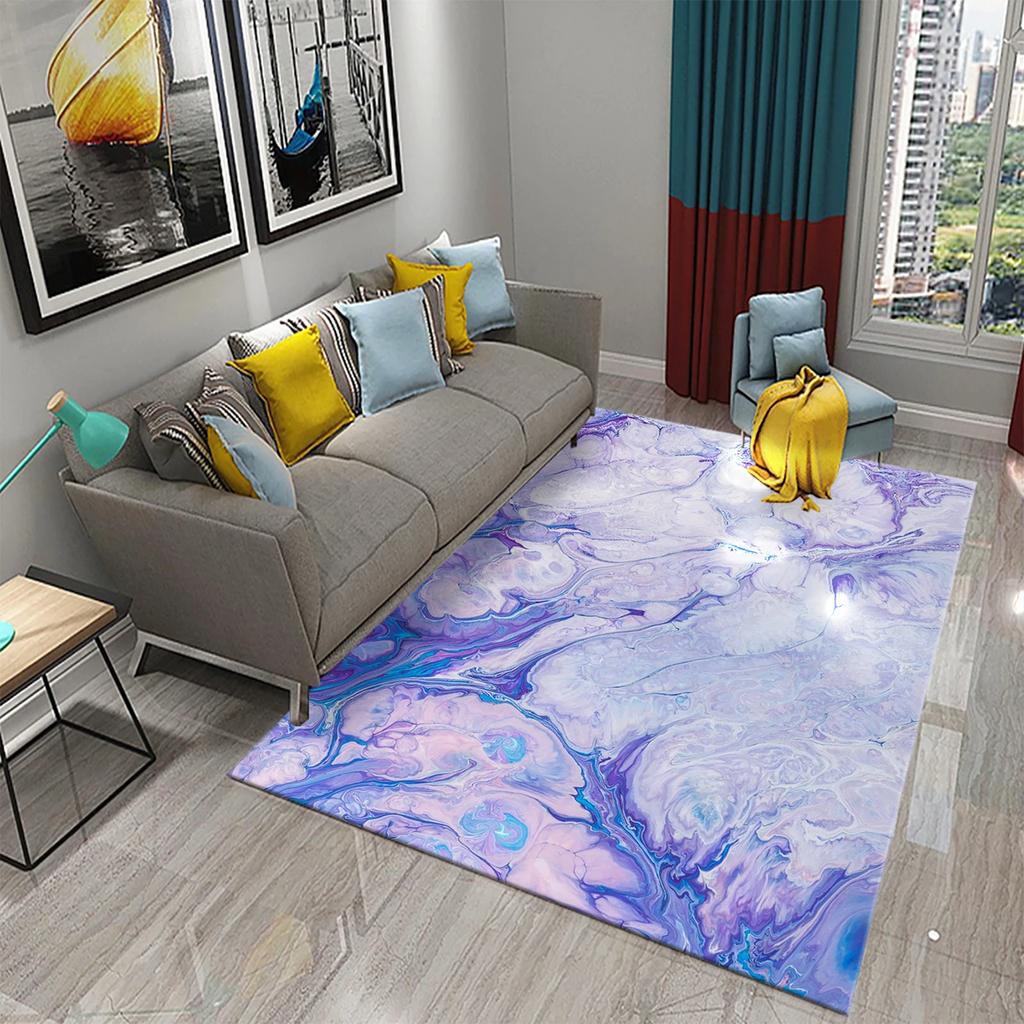 Colorful Marbling Carpet for Bedroom Bathroom Living Room Entryway Rug Non-Slip Rug Floor Carpet Kitchen Entry Rug Home Decor
