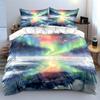 Aurora Landscape Art Set Soft Comfortable Duvet Cover Bedding Set Included 1*Duvet Cover & 2*Pillowcases, Gift