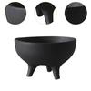 Flower Pot Ceramic Tripod Ding Tray Table Ornament for Courtyard Lightweight Black 17x10cm